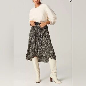 BA&SH Lenny Midi Skirt in Black